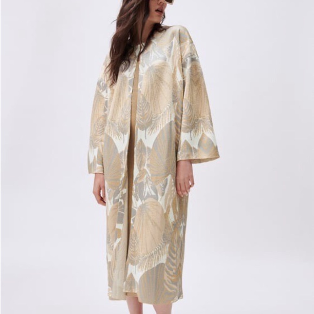 Zara Jacquard Knit Cardigan Coat